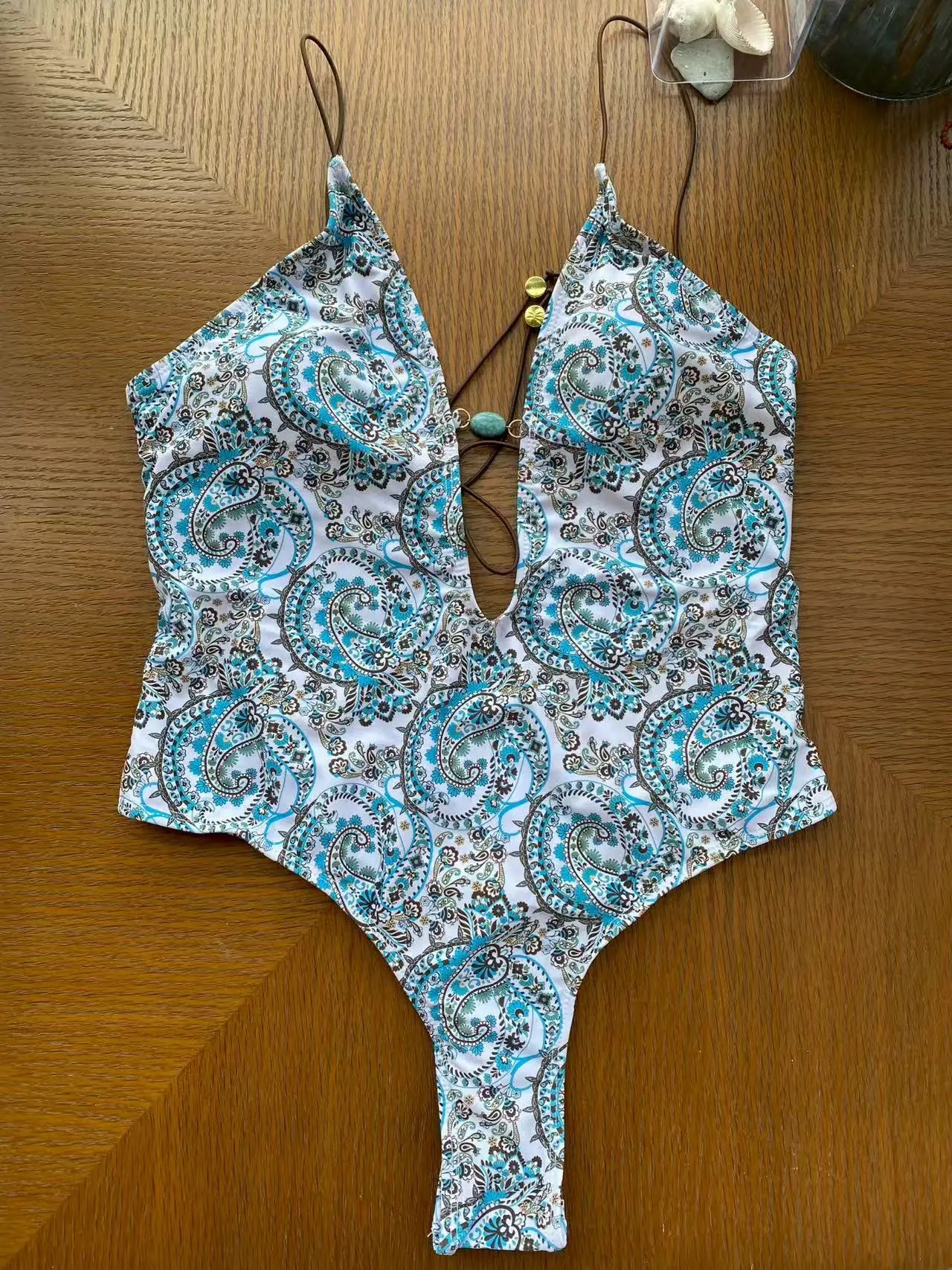 Print One Piece Swimsuit Women Sexy Halter Trikini Swimwear Solid Cut Out Push Up Monokini 2026 New Sexy Bathing Suit Beachwear