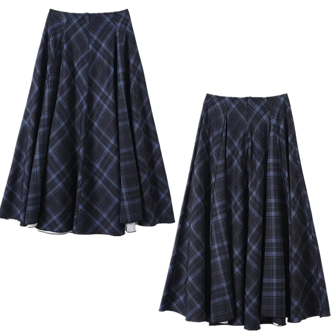 

Maxdutti 2026 Fashion ELegant French Minimalist Print Women's Skirt Woman Clothing High Waist Faldas Skirts Female clothing