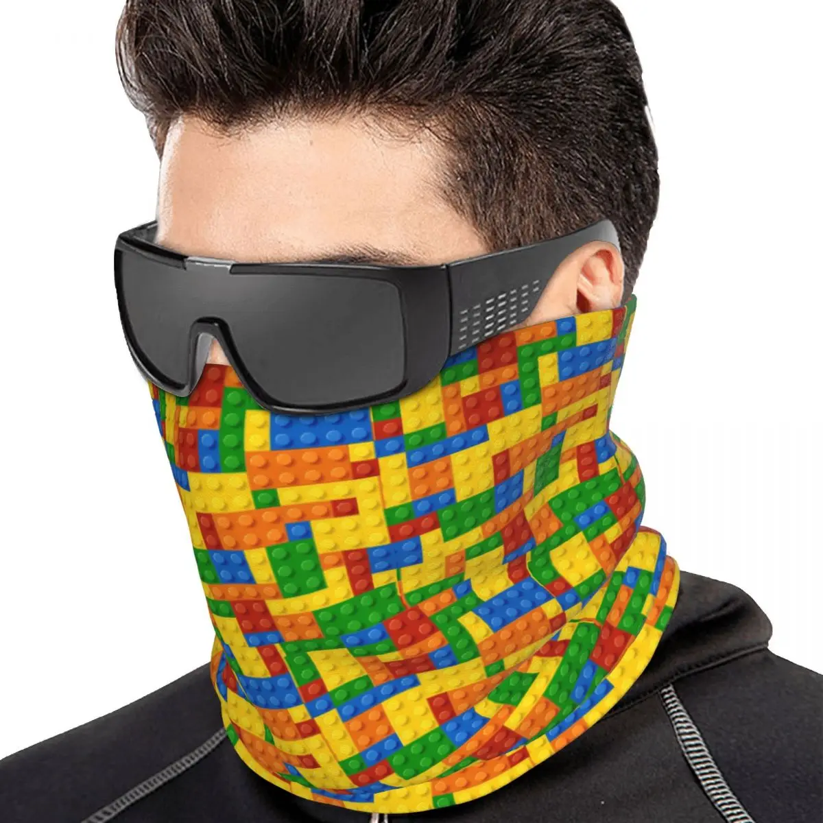 Building Blocks Construction Brick Bandana Neck Cover Printed Wrap Mask Scarf Hiking Fishing Face Mask Unisex Adult All Season