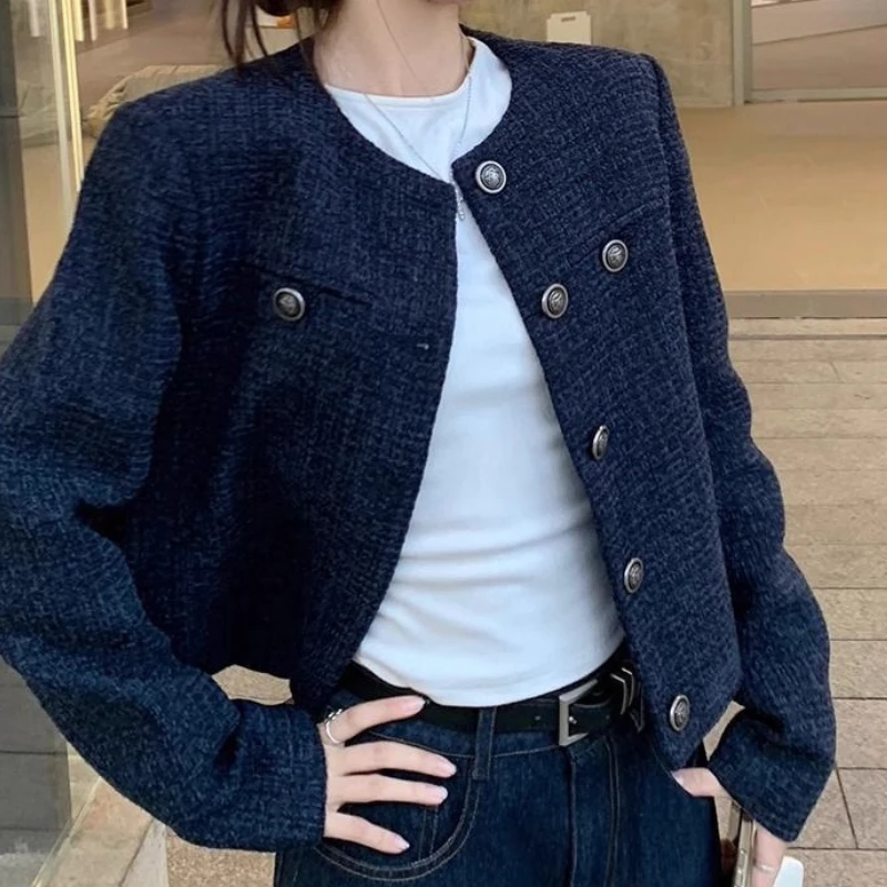 Giacca da donna autunno 2025 nuovo retrò casual corto temperamento di nicchia celebrità coreana tendenza superiore