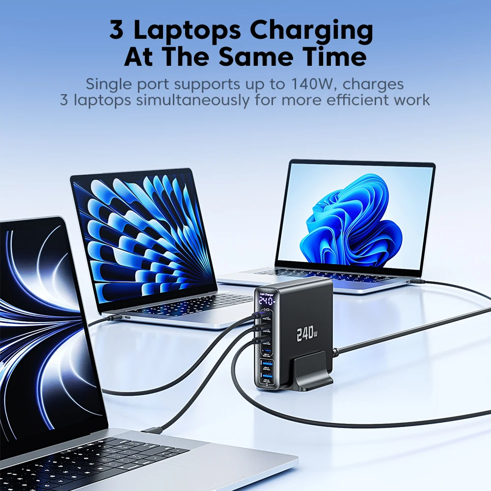 Toocki 240W 데스크탑 GaN 충전기 PPS PD3.1 QC4.0 140W 고속 충전 USB 타입 C 충전기 노트북 태블릿 아이폰 삼성 샤오미용