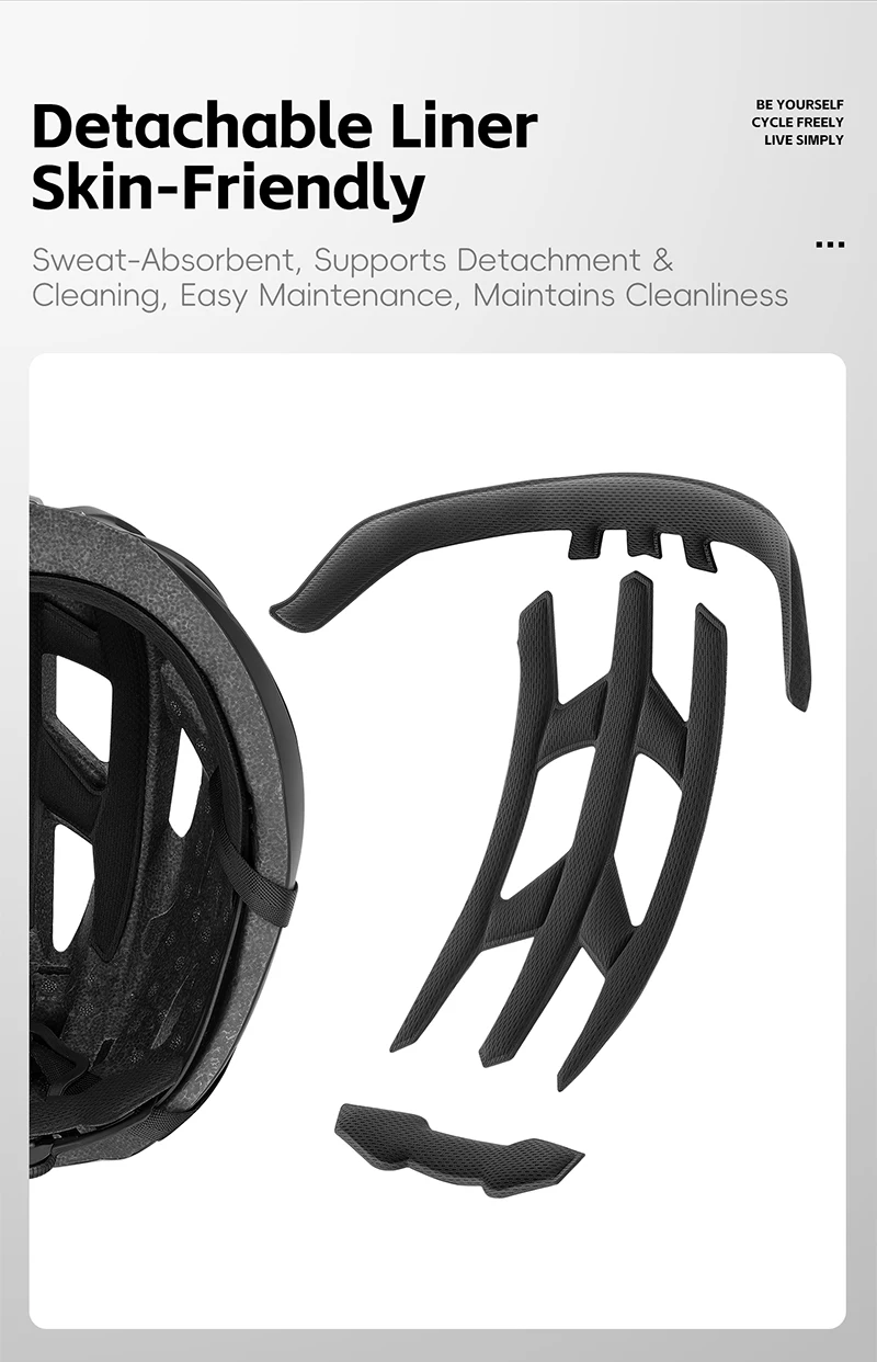 WEST BIKING CE-zertifizierter Fahrradhelm, magnetische Schutzbrille, USB-Rücklicht, verstellbar, 56–65 cm, M-XL, XXL, für Herren, für Straßen- und Mountainbiking – Detail 14