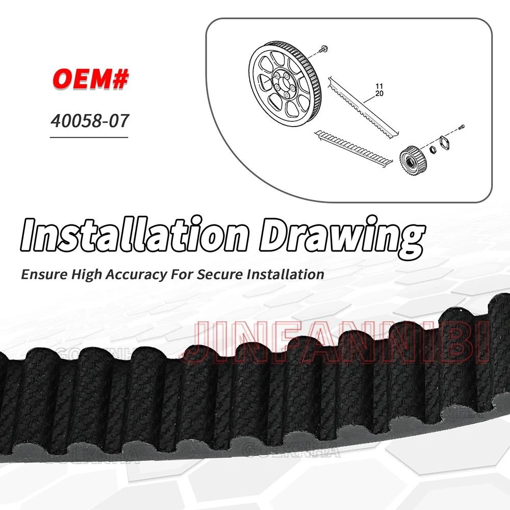 Drive Belt Replace 40058-07 For Harley-Davidson 07-11 FLSTC, FLSTN, FLSTSC, Rocker, Rocker C, FXS Blackline,133T,1 Inch Width