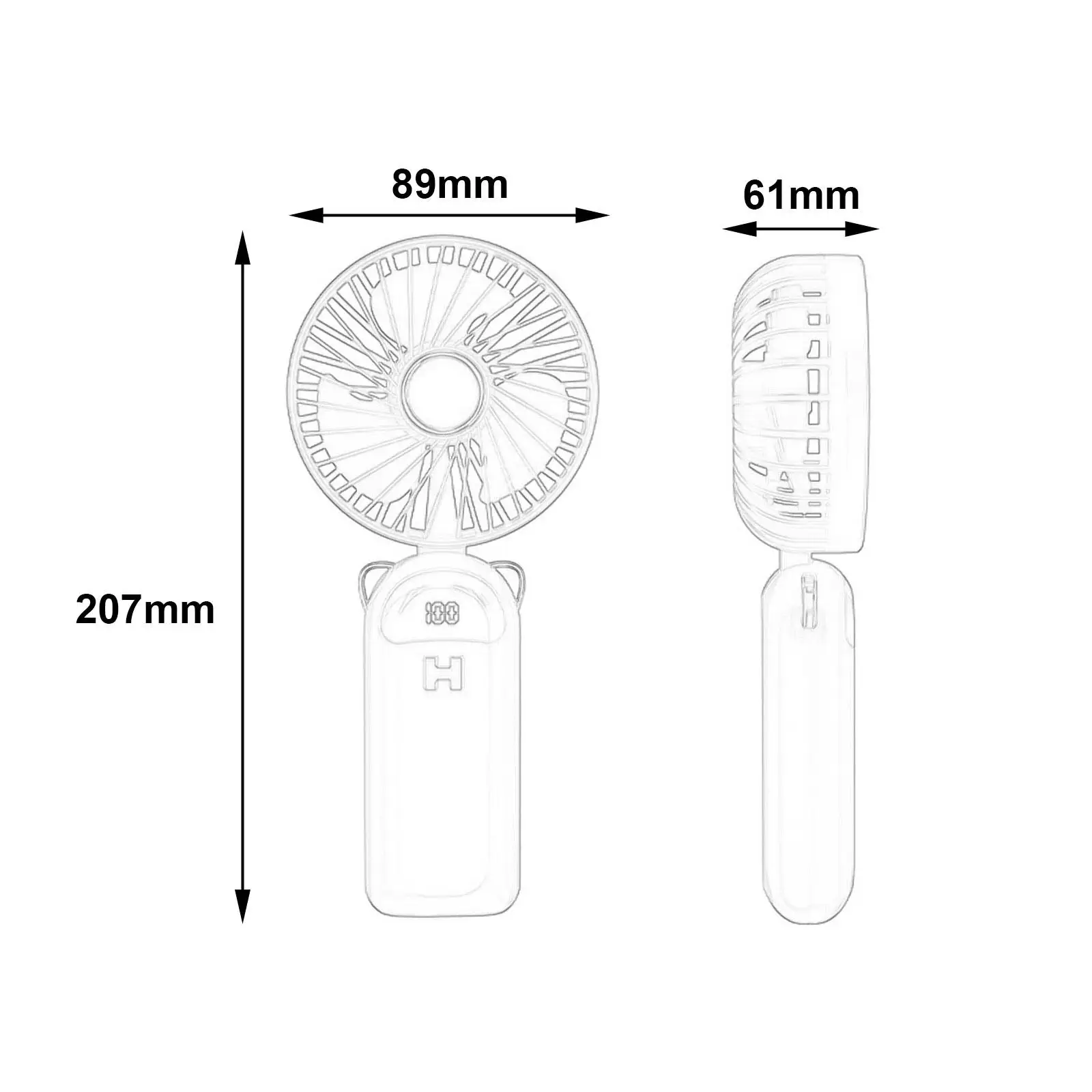 Portable Handheld Fan USB Rechargeable Small Pocket Fan for Makeup Home Boys