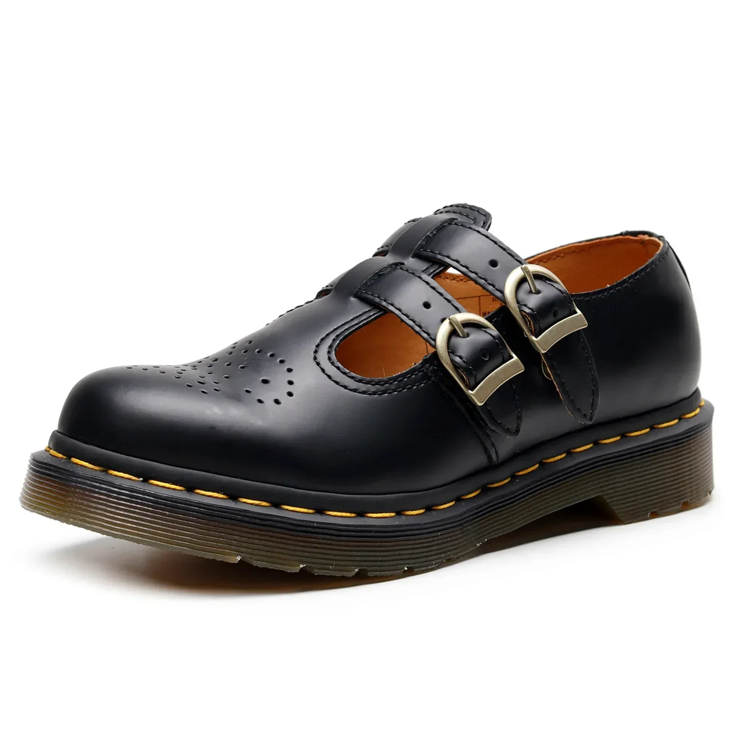 British style fashionable genuine leather flat bottomed Mary Jane shoes casual women's shoes