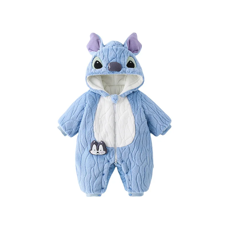 Winter Baby Thickened Padded Cotton Climbing Clothes Cute Infant Bodysuit Warm Going Out Outfit Kawaii 0-1 Years