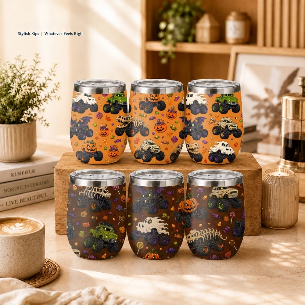 Monster Truck Madness Vacuum Flasks 12oz Stainless Steel Insulated Coffee Mug with Leakproof Lid Vacuum Double Wall  Tumbler