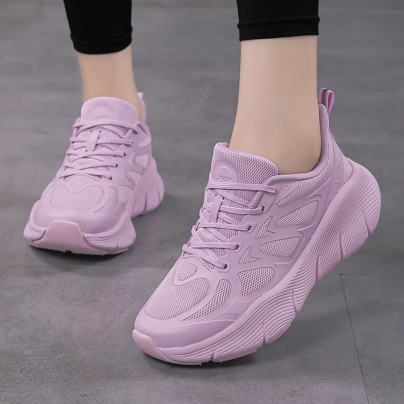 Unisex Running Shoes Breathable Mesh Thick Sole Sports Sneakers Lightweight Non-slip Athletic Shoes For Men Women 2401