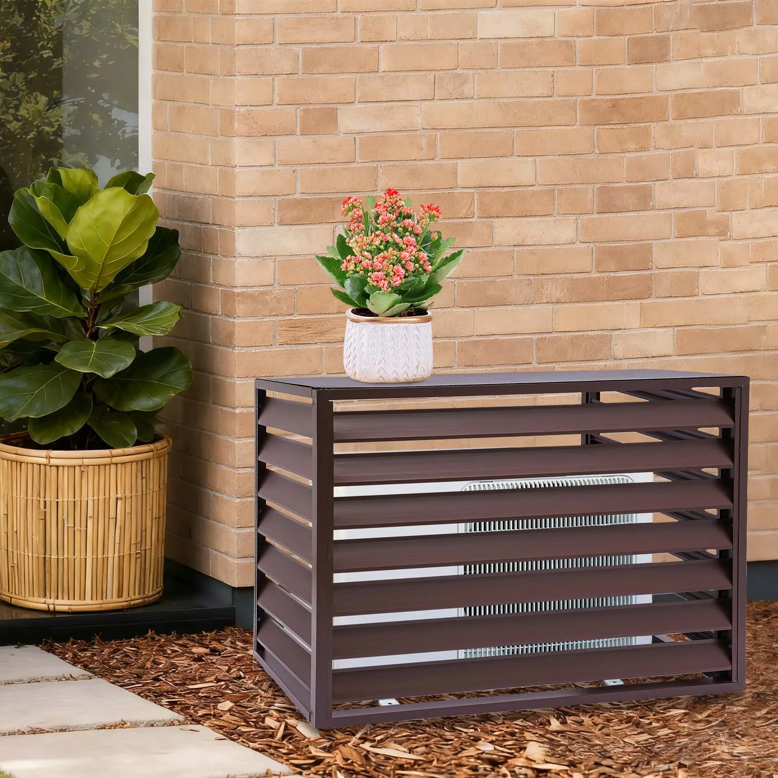 Mampara para Aire Acondicionado, Pantalla de Privacidad para Aire Acondicionado, Resistente a la Corrosión, para Jardín/Patio/Piscina/Terraza