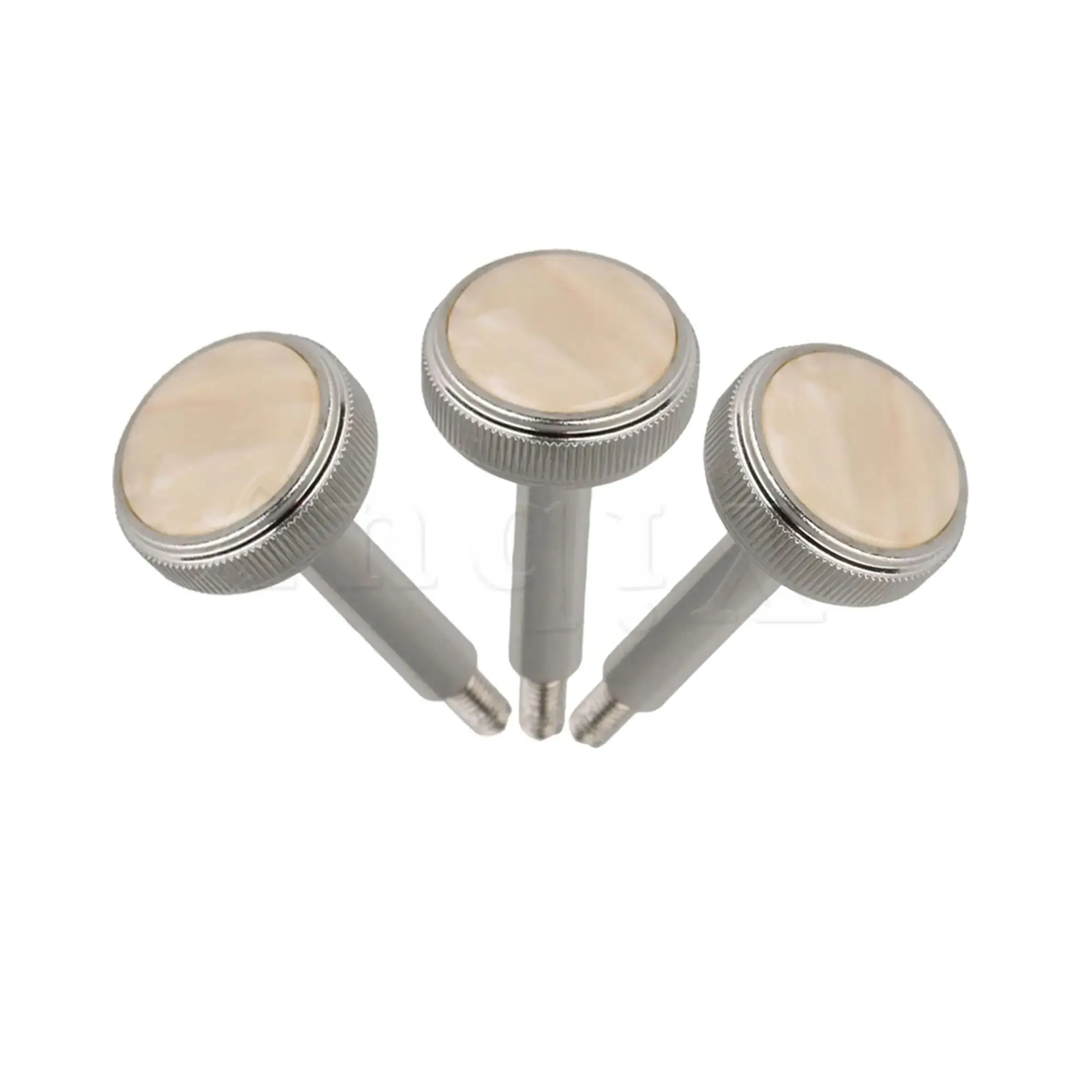 Yibuy 3pcs Euphonium Valve Finger Button Brass Nickel Plated Replacement Part