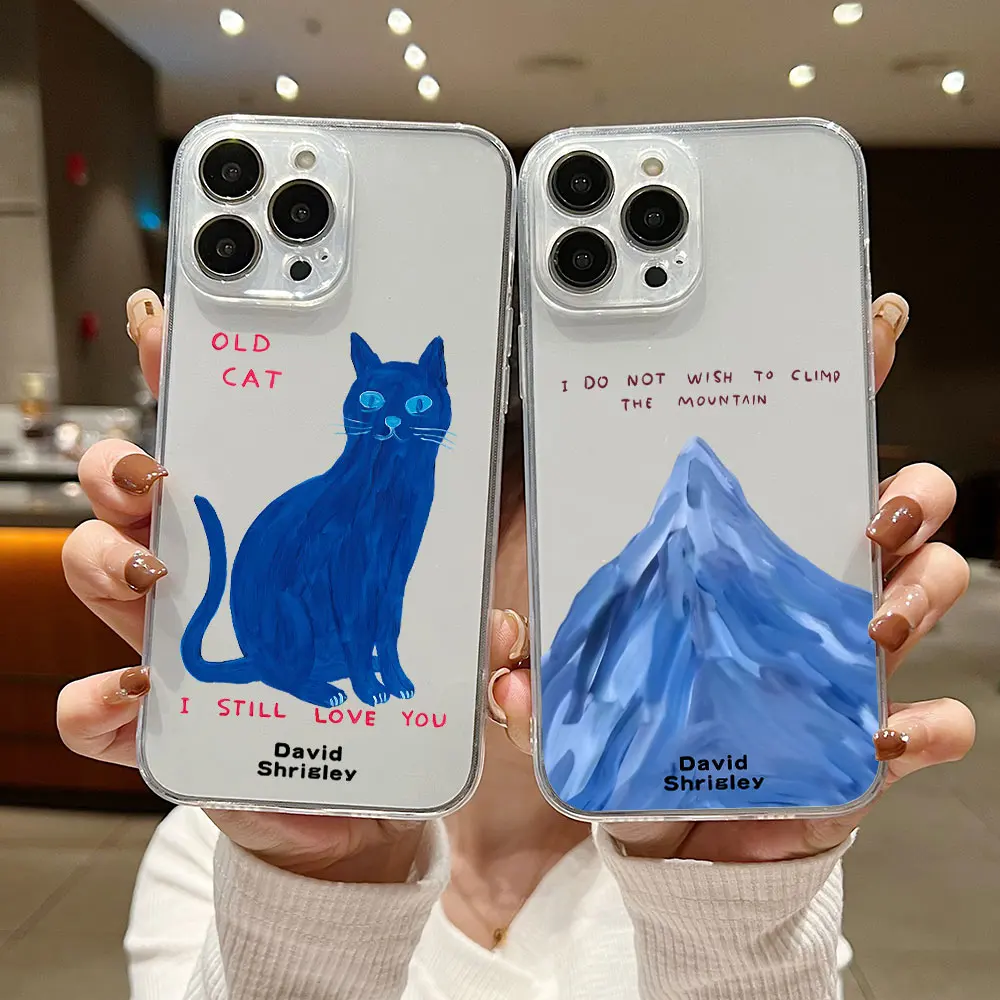 David Shrigley Visual Arts Phone Case For iPhone 15 14 13 12 11 Mini Pro Max X XR XSMax 8 Plus SE20 Transparent Cover