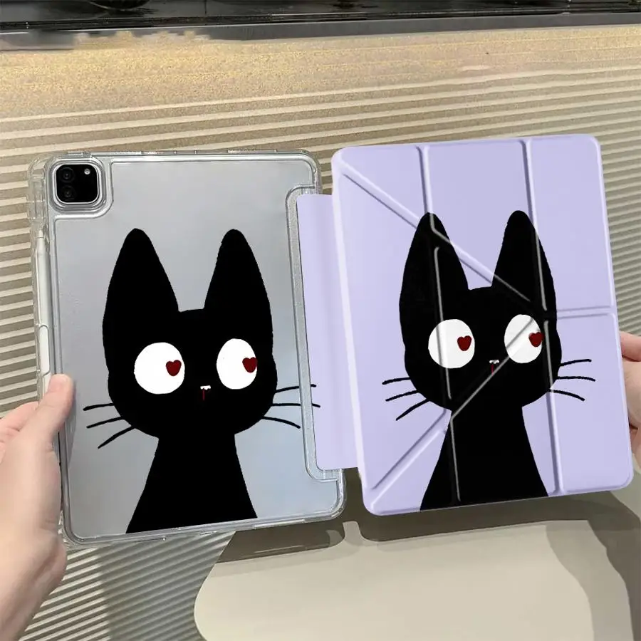 Cute Lucky Cat Y-Fold Holder Cover Tablet Case For iPad Air 4 5 M3 M2 1 2 M4 11inch Mini 6 7 Pro 11th 10th 9th 8th 7th 12.9inch