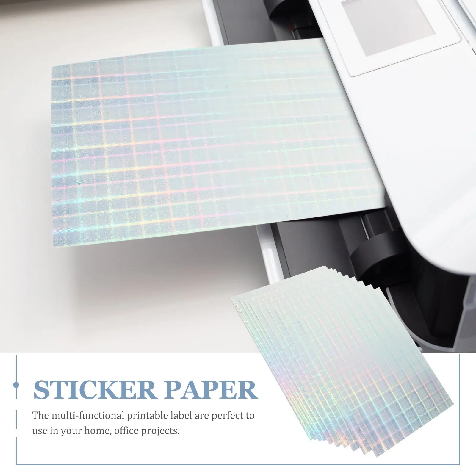 20 Sheets Holographic Printing Paper Blank Labels Nail Stickers Large for Printer