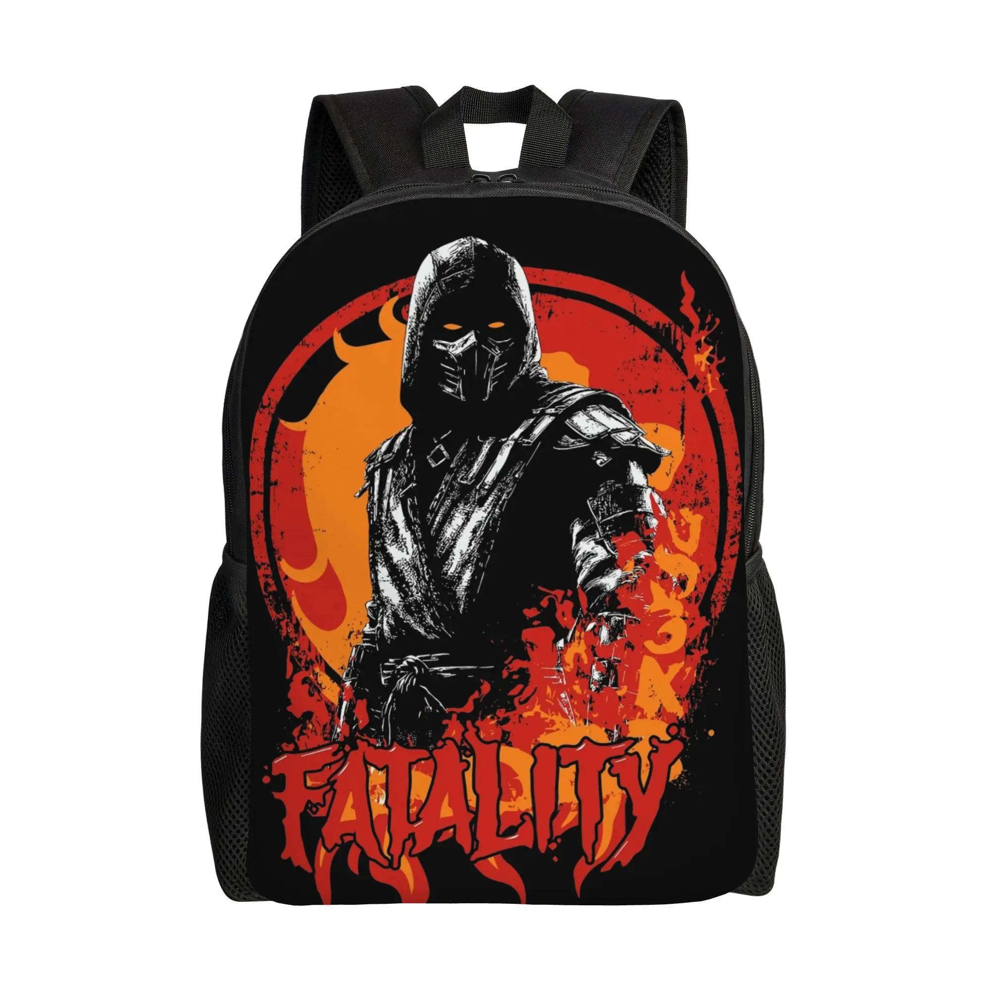 

Hellfire Scorpion Mortal Kombat Backpack for Men Women Teenage High School Daypack Laptop Canvas Bags Sports