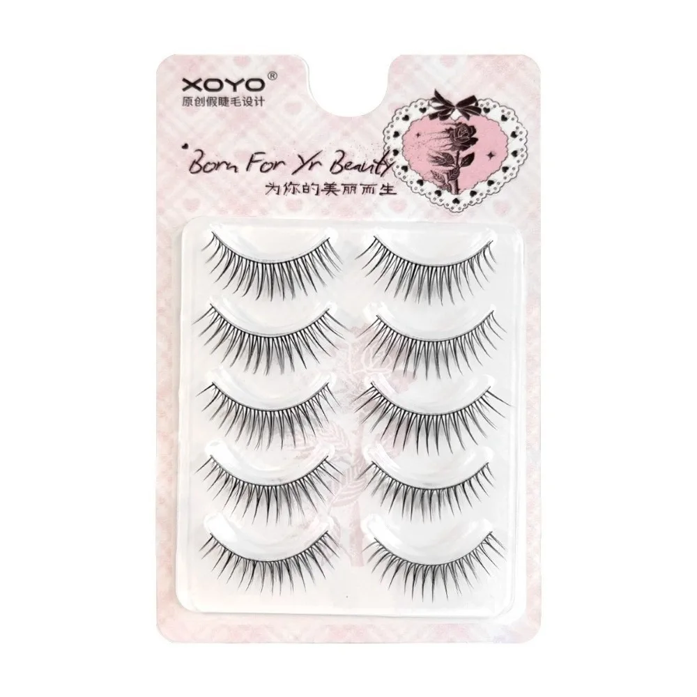 Faux cils entiers naturels longs style coréen 3D en faux vison, sans cruauté, faits à la main, auto-adhésifs