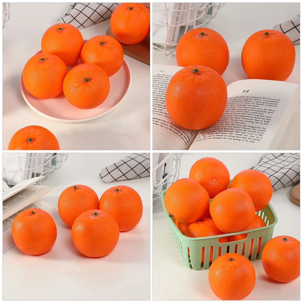 6 Pcs High Simulation Fruit Model Oranges Models Ornaments Imitation Adornment Foam Artificial Fruits