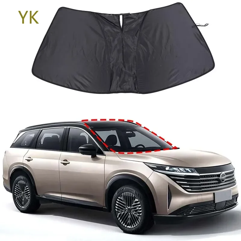 

For Nissan Pathfinder 2024 Car Accessories Silver Tape Car Front Windshield Anti-UV Sun Protection Mat