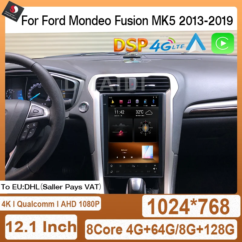 

For Ford Mondeo Fusion MK5 2013-2019 Qualcomm Android11 128G Tesla Screen Car Multimedia Player GPS Navigation Radio Stereo