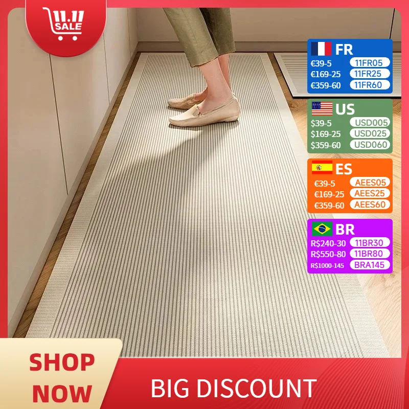 Kitchen Carpet Long Rug Waterproof Pvc Floor Mat Non-slip Leather Home Decoration Oil-proof Foot Mats Alfombra De Cocina 주방 깔개