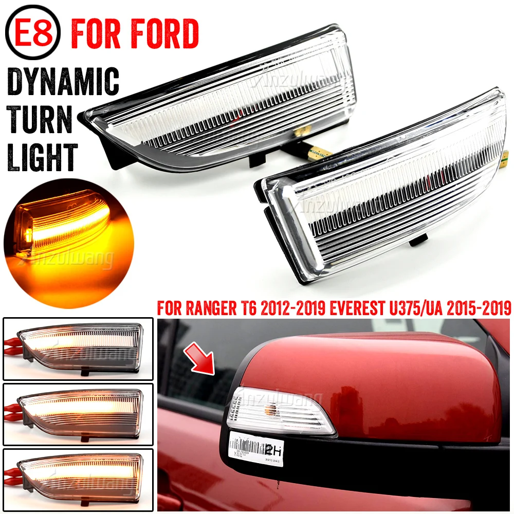 For Ford Everest Ranger T6 Raptor Wildtrak Blinker Indicator 2Piece Sequential Flasher Lamp LED Dynamic Turn Signal Light