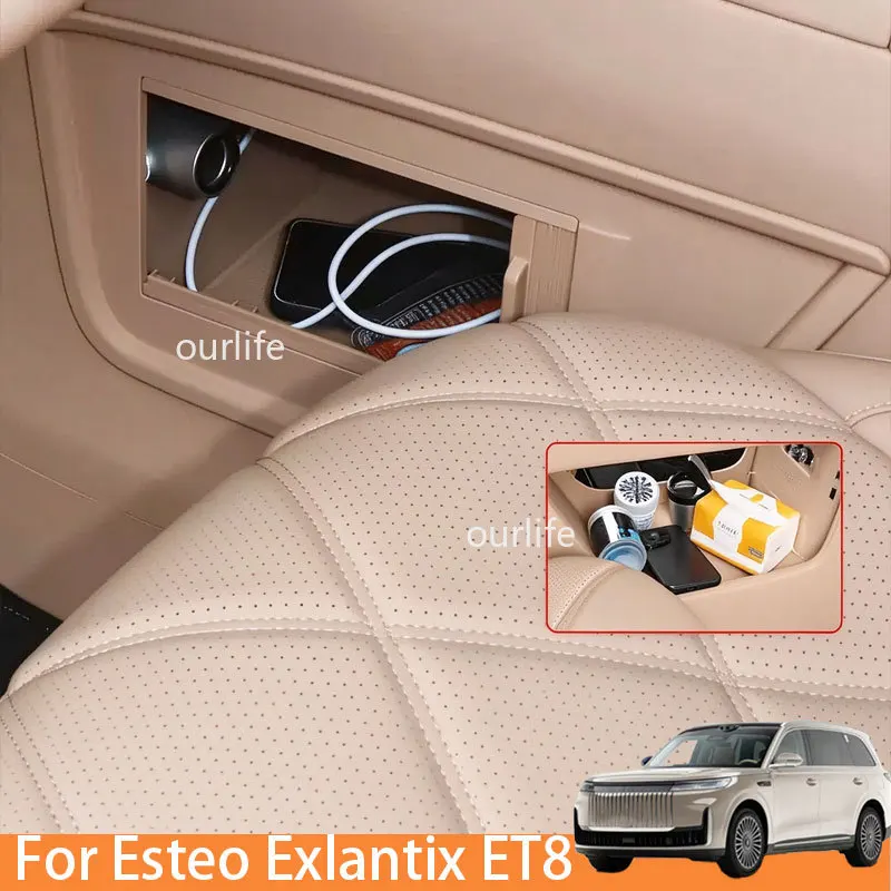 For Esteo Exlantix ET8 Exeed ET8 ABS Center Console Lower Privacy Cover Under Console Storage Divider Shade Interior Accessories