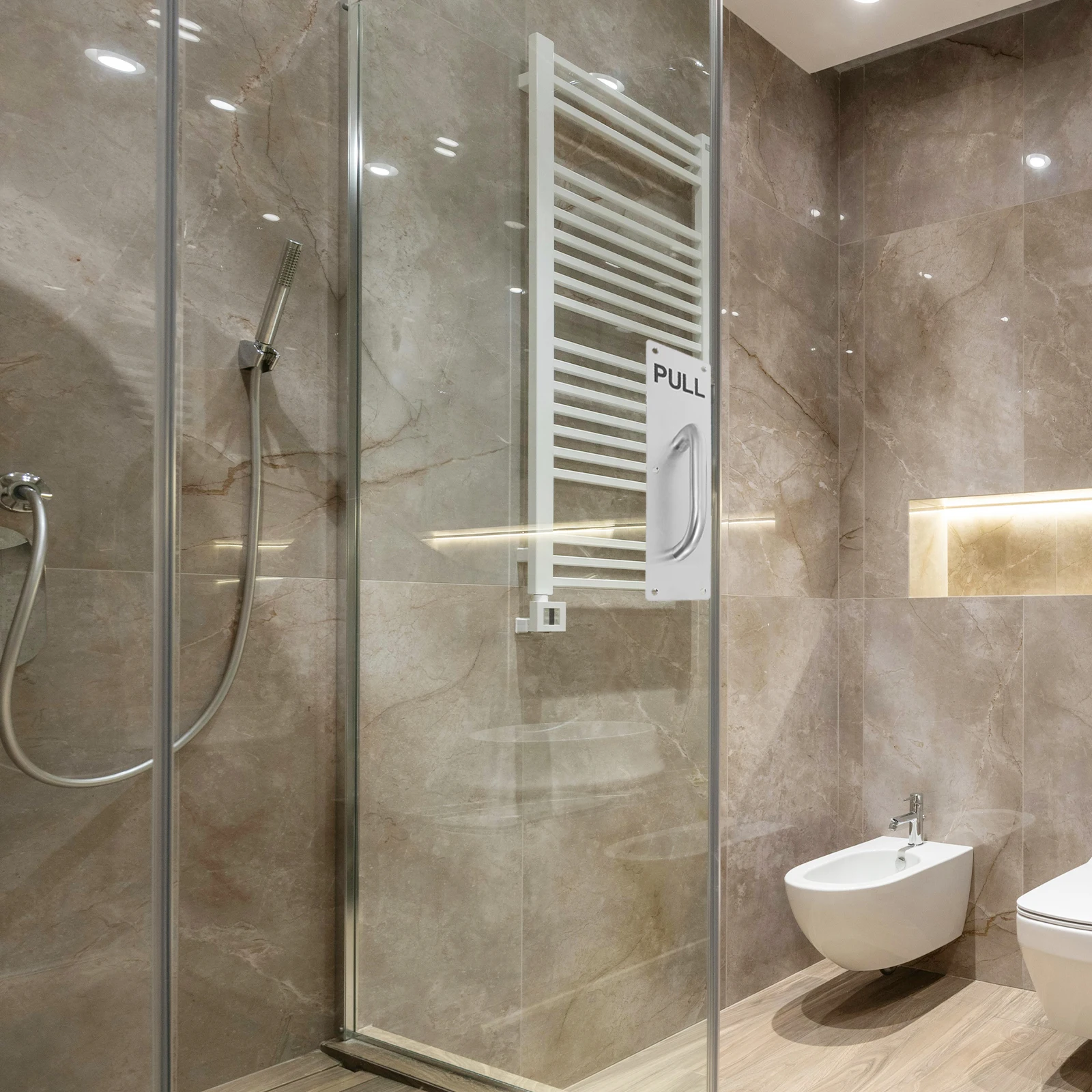 

1Set Stainless Steel Push Pull Handle Door Plate Suitable for Front Doors Offices Warehouses Push Pull Door Handles Commercial