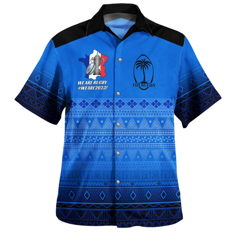 

Hawaiian Summer 3D Print BULA FIJI Flag Emblem Shirts Philippines Fiji Coat Of Arm Graphic Short Sleeves Fashion Men Top Clothes