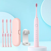 6 Modes Electric Sonic Toothbrush USB Rechargeable for Adults Ultrasonic Tootbrush with 4/8 Replacement Heads Smart Timer IPX7