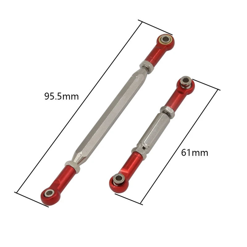 Metal Steering Rod Link Rod Tie Link For MN78 MN-78 MN 78 1/12 RC Car Upgrades Parts Accessories Red