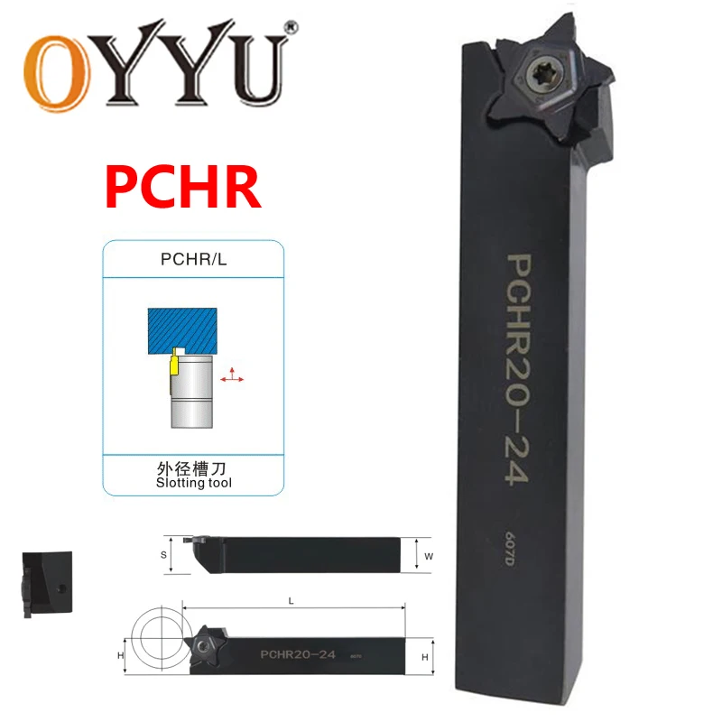 OYYU PCHR12-24 PCHR16-24 PCHR20-24 PCHR25-24 Cutting Tools Holder PCHR Slotting Turning Tool CNC Lathe PCHR12 PCHR16 PCHR20 24