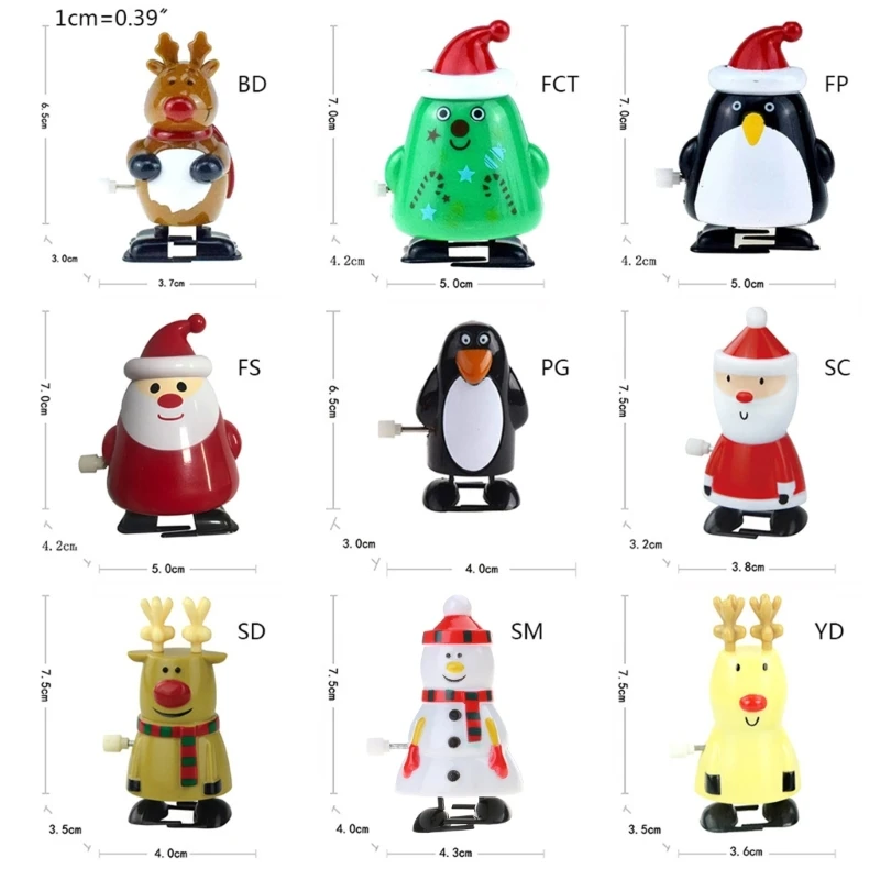 3 Interactief opwindspeelgoedmodel Dierenkerstmis voor poppentaarttoppers voor peuters