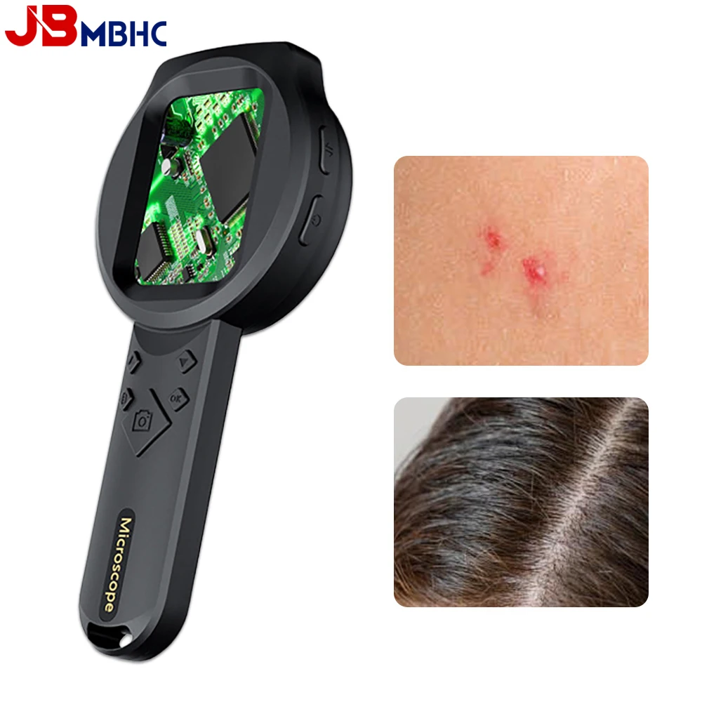Handheld Digital Microscope with 2.8 Inch HD Screen Skin Analyzer 3 LED Light Magnifying Glass Compatible with PC Windows Mac OS