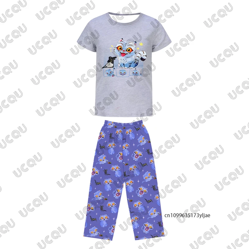 الرجال رياضية KPop شيطان الصيادين هنتركس النمر القط طباعة تيشيرت صيفي + منامة السراويل مجموعات رداء غير رسمية زوجين 2 قطعة وتتسابق