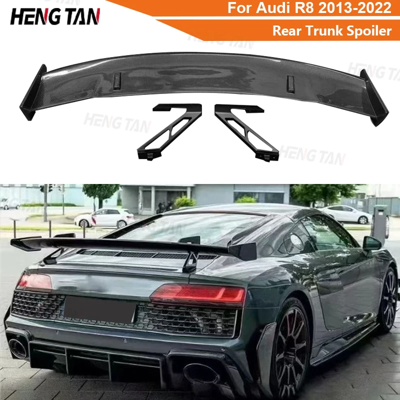 For Audi R8 2013-2022 Carbon Fiber Car Rear Trunk Spoiler Rear Wing Tail Wing Parts Upgrade Body kit Car Accessories