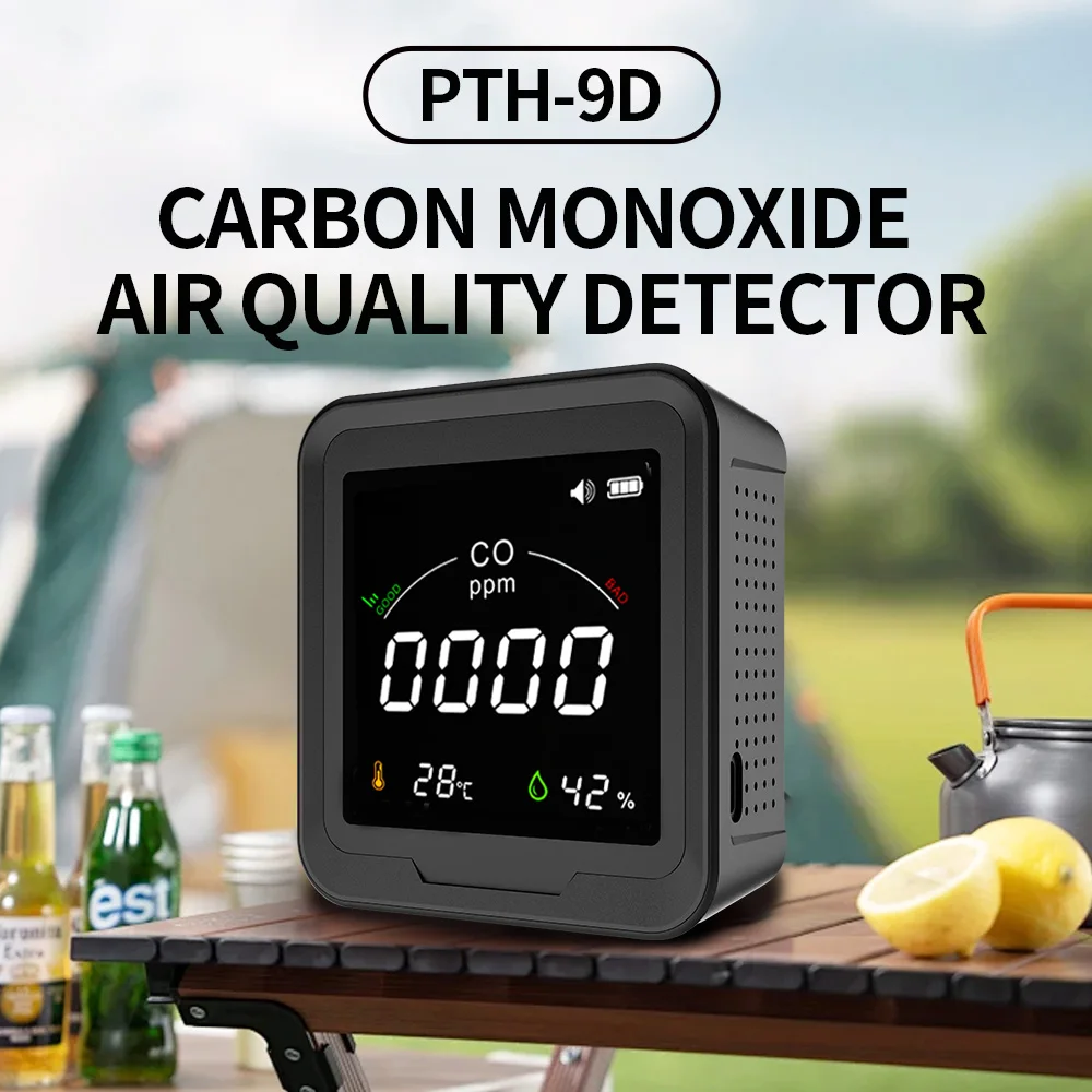 

PROTMEX 9D Multi-Function Carbon Monoxide Detector with Temperature and Humidity Meter, CO Beep Alarm, Low Battery Reminder