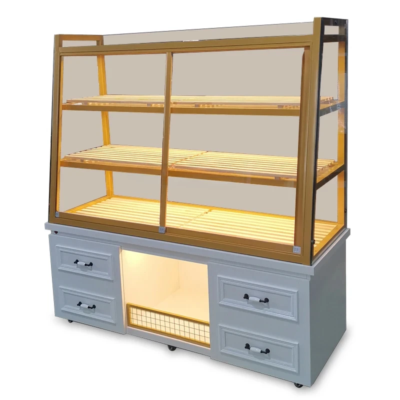 

Bread Counter Side Cabinet Display Cabinet Bread Shelf Baking Cake Shop Shelf Commercial Multi-Layer Glass Middle Island Cabinet