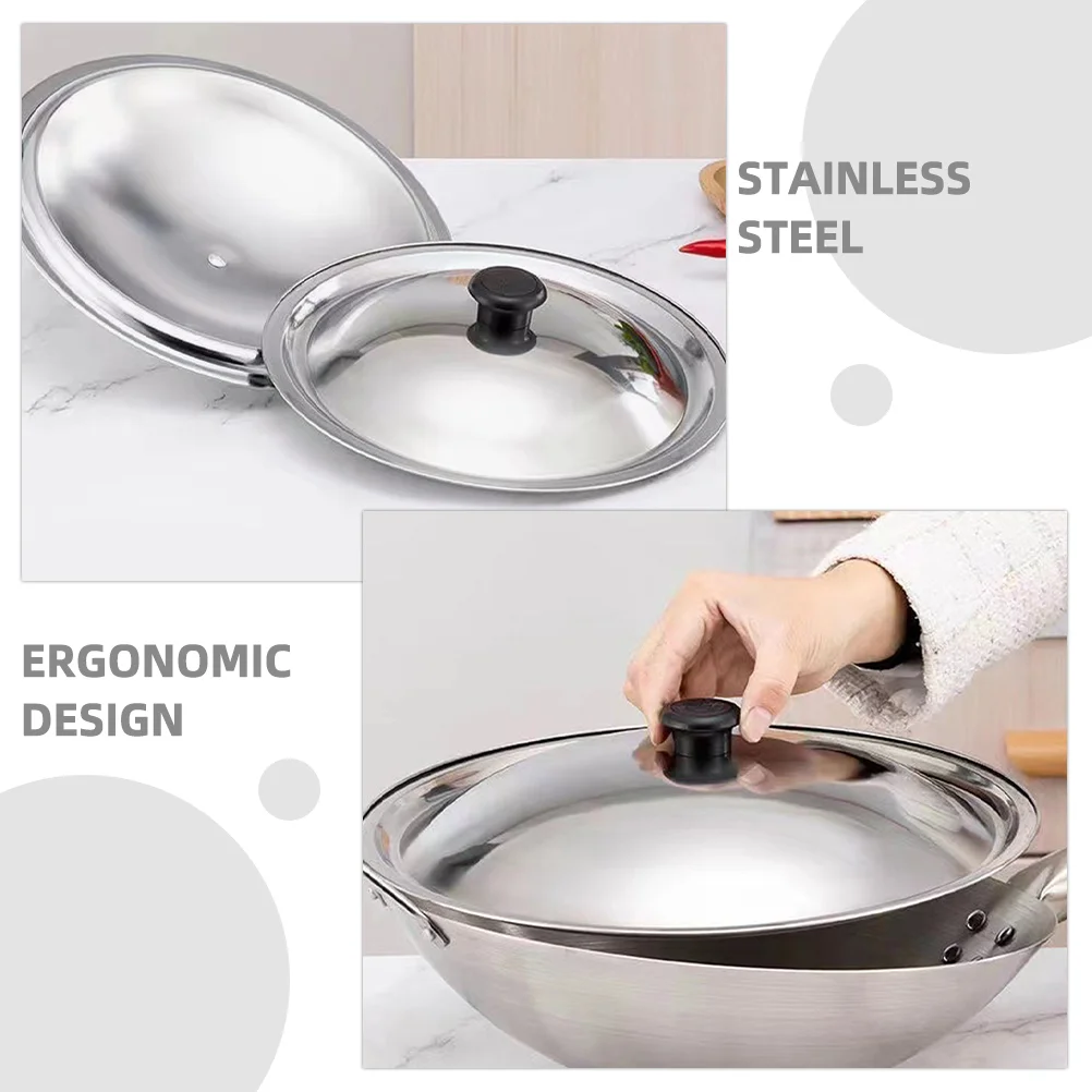 Replacement Frying Pan Cover Cooking Pot Lid Stock Pot Cover Multipurpose Pot Pan Lid (235cm) (Random Style)