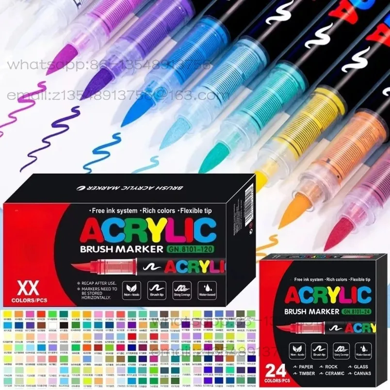 Brush Tip Acrylic Paint Markers For Stone Drawing Spot