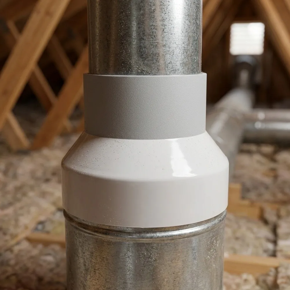 ABS Round Duct Reducer Joint 100mm Inlet 200mm Outlet for HVAC For Air Handling Equipment and for fan Coil Unit Duct Connections