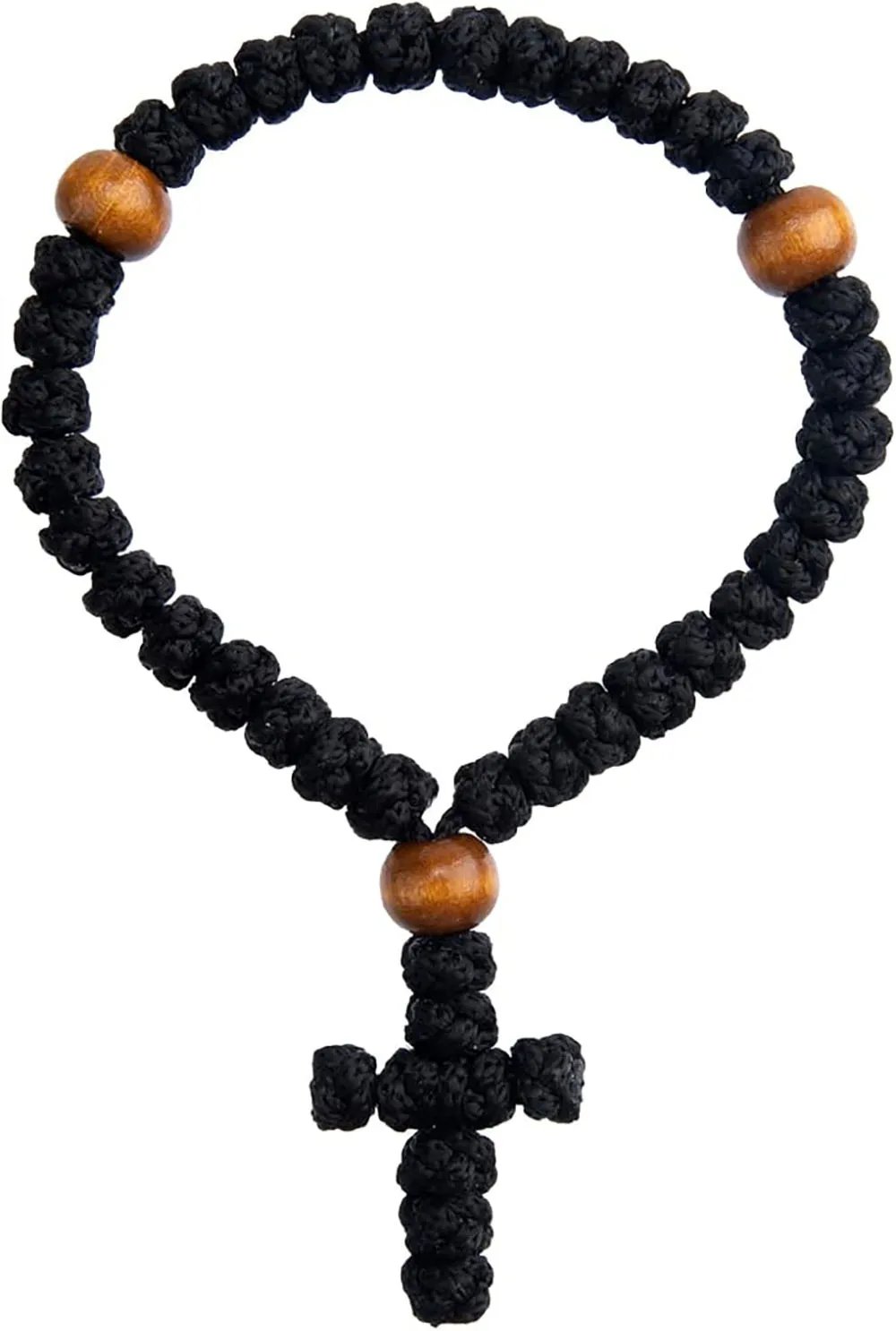 Handmade Christian 33 Knot Orthodox Greek Omboskoini Prayer Rope Protection Blessing Cross Charm Tassel Car Hanging for Gift