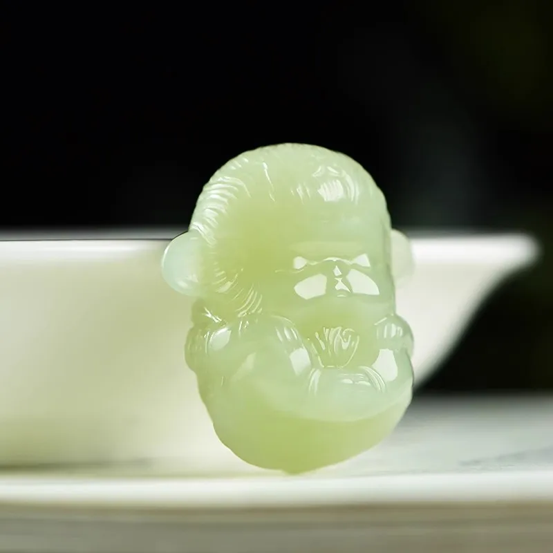 Natural Hetian Jade Monkey King Pendant Jewelry PH0019