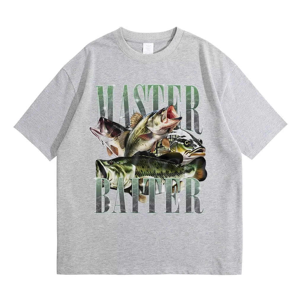 Master Baiter Bass Fishing Fisher Lustige Meme Grafik T-Shirts Herren Casual Baumwoll-T-Shirt Kurzarm Vintage Sommer Pop T-Shirts – Detail 5