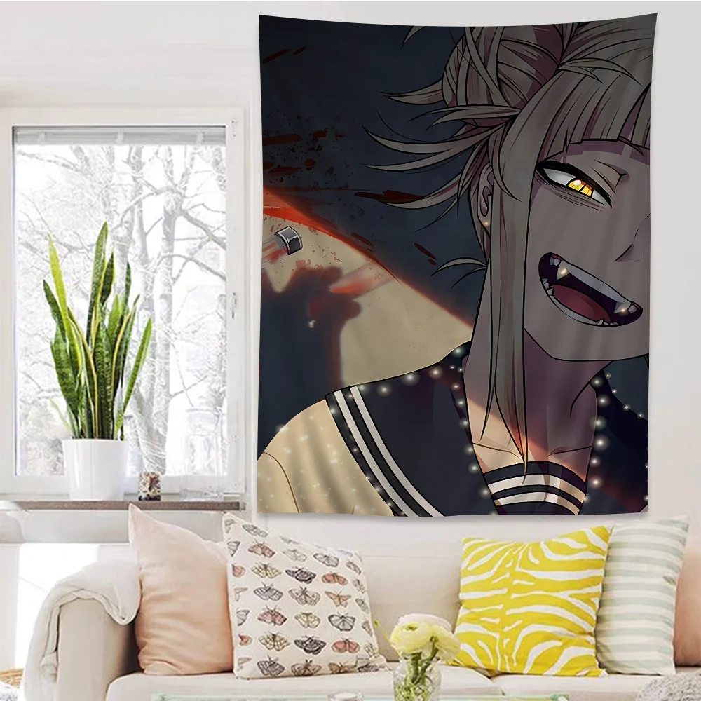 Tapiz de Himiko Toga (My Hero Academia) – Adorno de pared de anime «creepy-cute», ideal para fans de los villanos y para una decoración de dormitorio otaku de estilo atrevido.