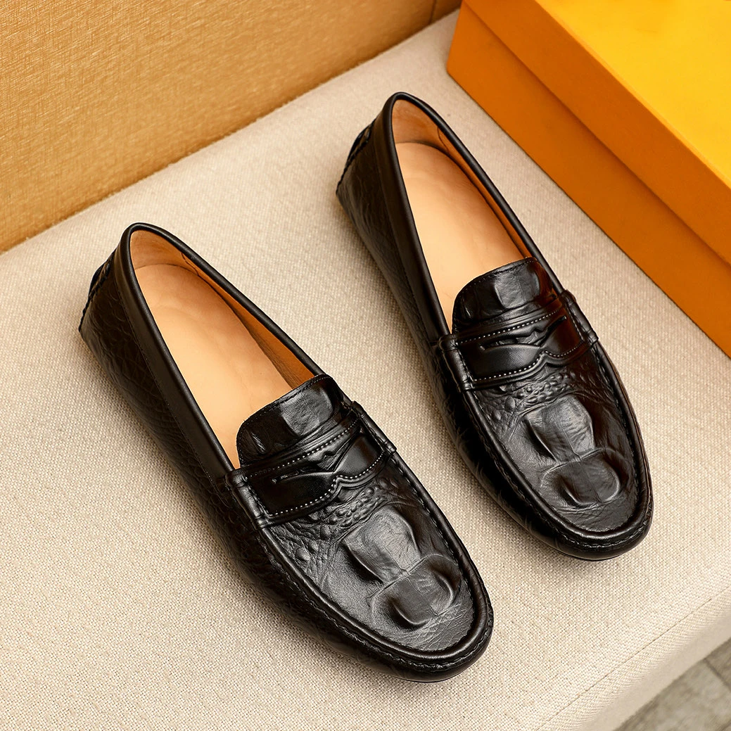 

Shoes Men Handmade Genuine Leather Loafer Casual Driving Flats Slip-on Shoes Luxury Comfy Moccasins White Loafers Shoes for Men