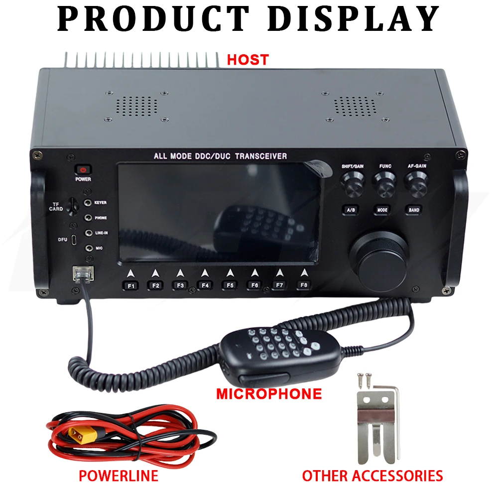 RS-998 100W HF + UV Transcsec avec écran tactile 7In Tous les modes DDC/DUC Transcsec Radio mobile à ondes courtes SDR Transcsec