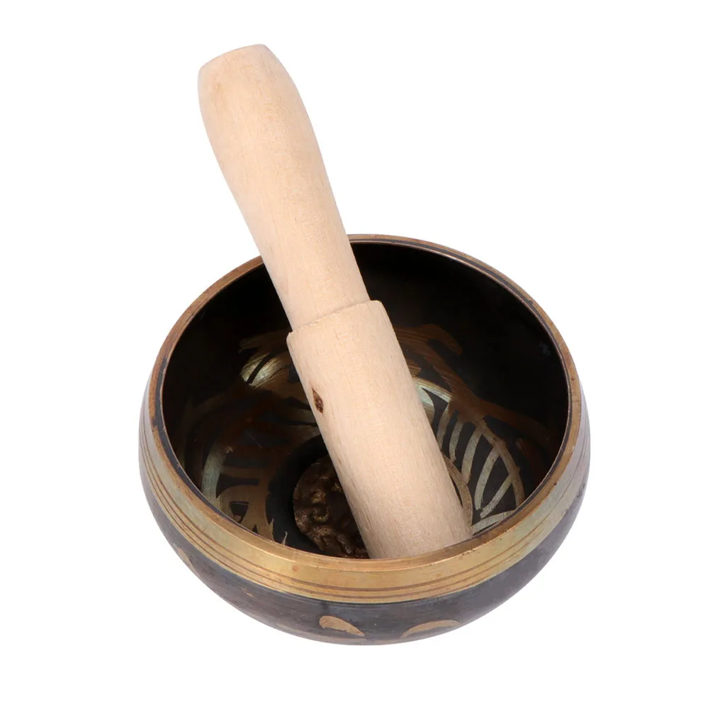 

1 set Tibetan Singing Bowl Set Coffee Color High-Quality Copper Sound Bowl For Yoga Meditation Relaxation Instrument Accessory