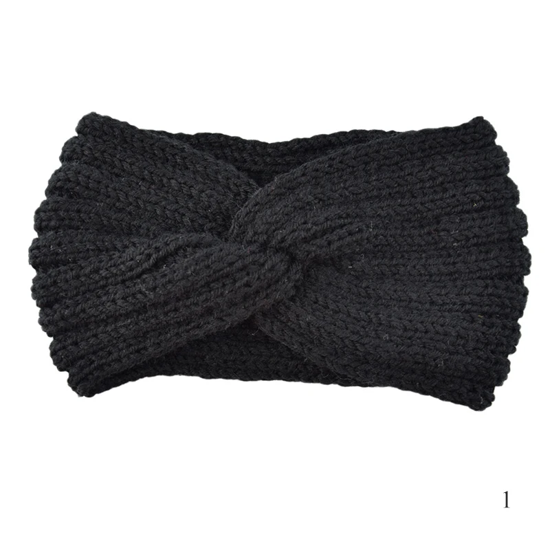 Knitted Knot Cross Headband para mulheres, suporte de cabelo, banda, headwear, acessórios de cabelo, elástico, monocromático, quente, meninas, outono, inverno