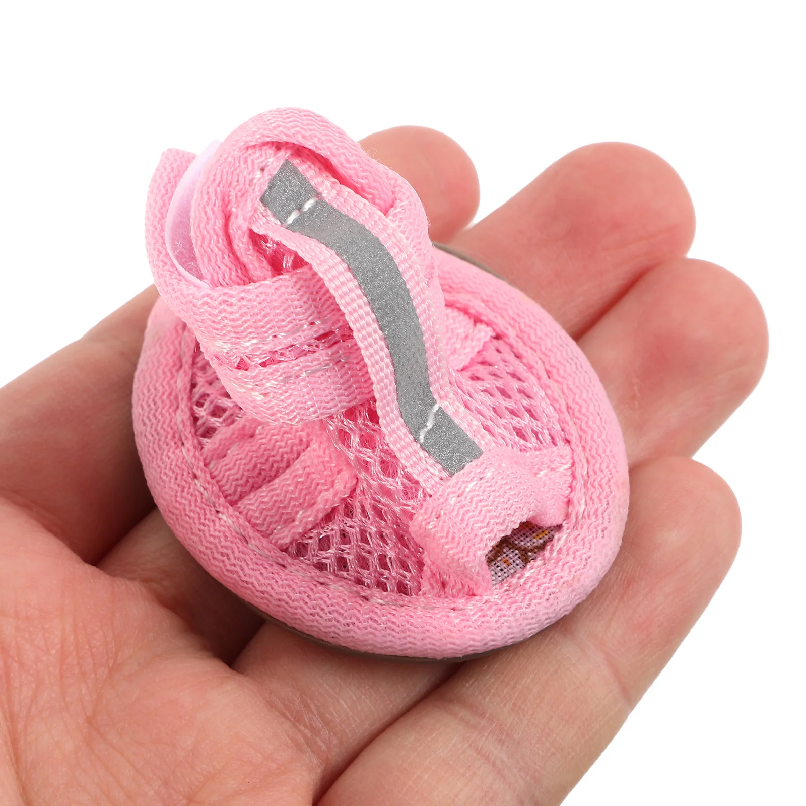 

4Pcs Dog Shoes Summer Breathable Mesh Sandals Pet Supplies Pink Size 2 Anti-Slip Comfortable Sneakers Dog Shoes