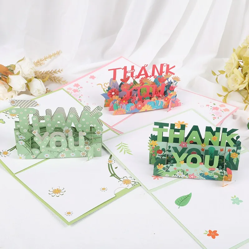 Birthday Three-dimensional Greeting Card Practical Thanks Thanksgiving Butterfly Flowers Blessing Envelope Card Teachers' Day