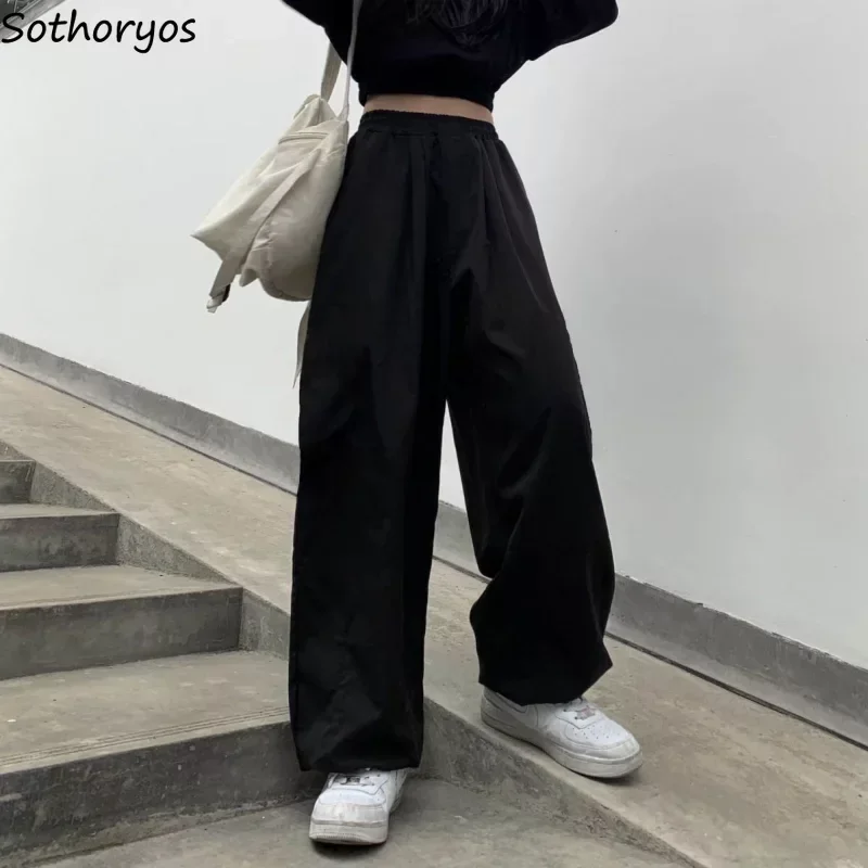 

Joggers Cargo Pants Women Solid Loose Street Wear Vintage Unisex Casual Harajuku Ulzzang BF All-match College High Waist Popular